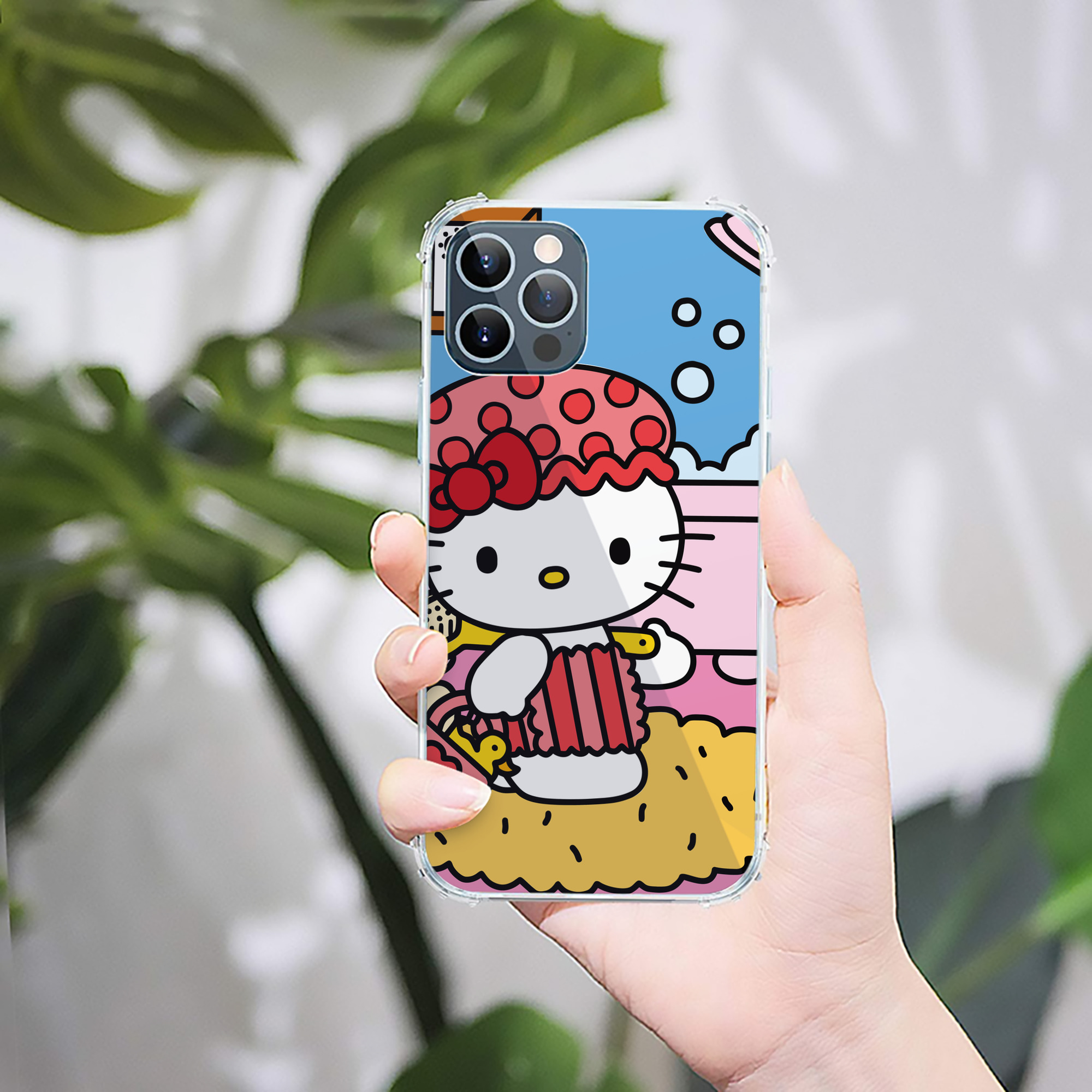 （画像用） Hello Kitty ハローキティ 【iPhone 12シリーズ対応】透明スマホケース（クリアソフトケース）